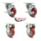 Service Caster 3.5 Inch Red Polyurethane Swivel Top Plate Caster Set with 2 Brake 2 Rigid SCC SCC-20S3514-PPUB-RED-TLB-2-R3514-2 - alternate 6